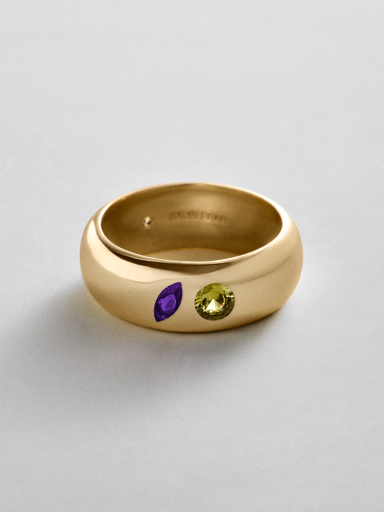 Multi-Stone Puffy Custom Birthstone Ring - Gold