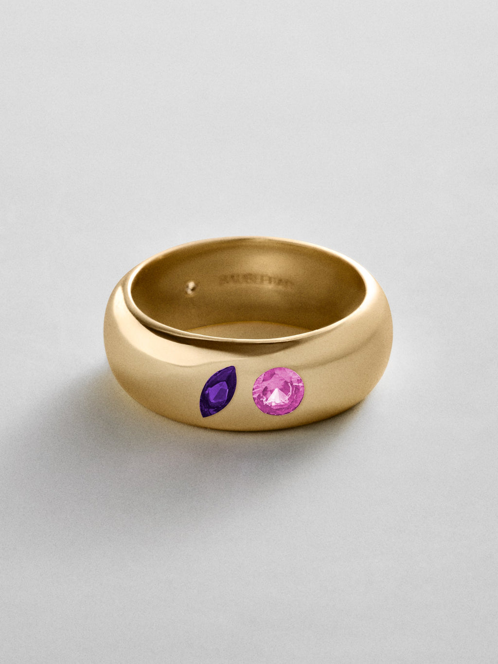 Multi-Stone Puffy Custom Birthstone Ring - Gold