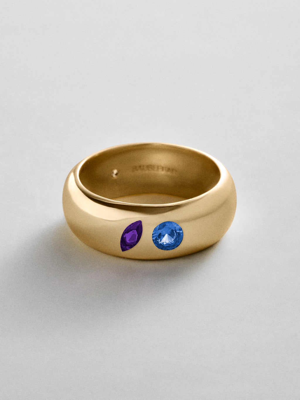 Multi-Stone Puffy Custom Birthstone Ring - Gold