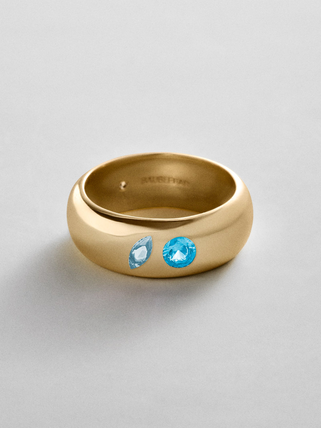 Multi-Stone Puffy Custom Birthstone Ring - Gold