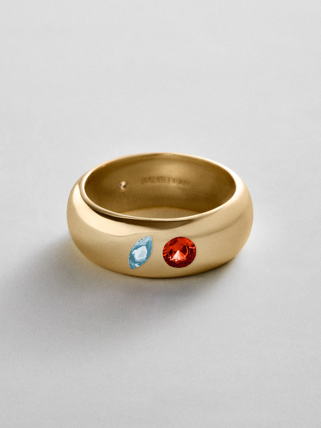 Multi-Stone Puffy Custom Birthstone Ring - Gold