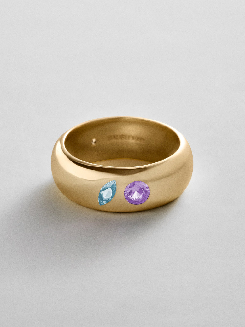 Multi-Stone Puffy Custom Birthstone Ring - Gold