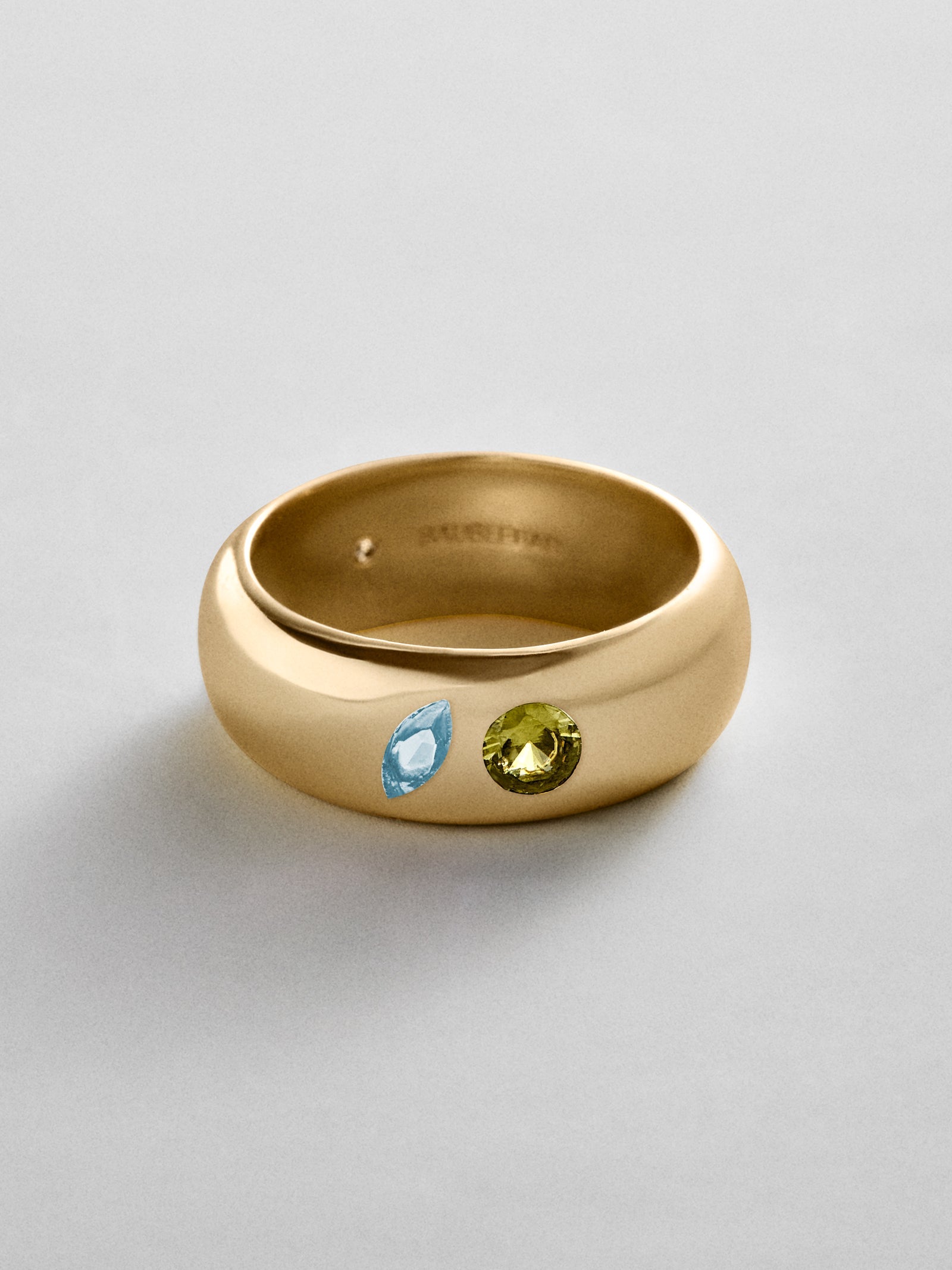 Multi-Stone Puffy Custom Birthstone Ring - Gold