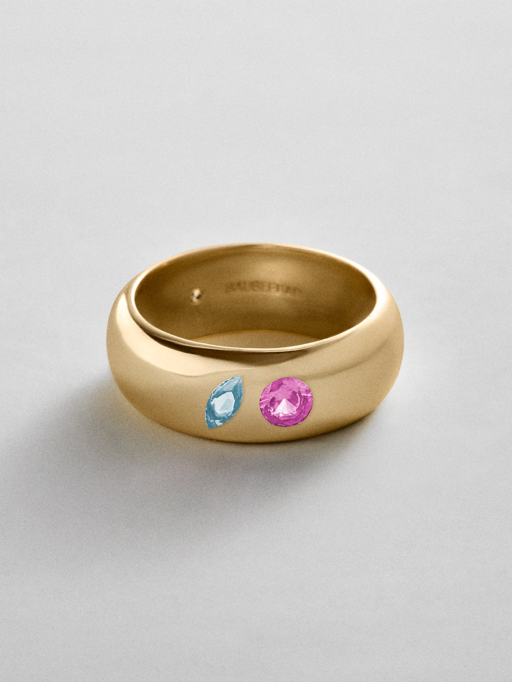 Multi-Stone Puffy Custom Birthstone Ring - Gold
