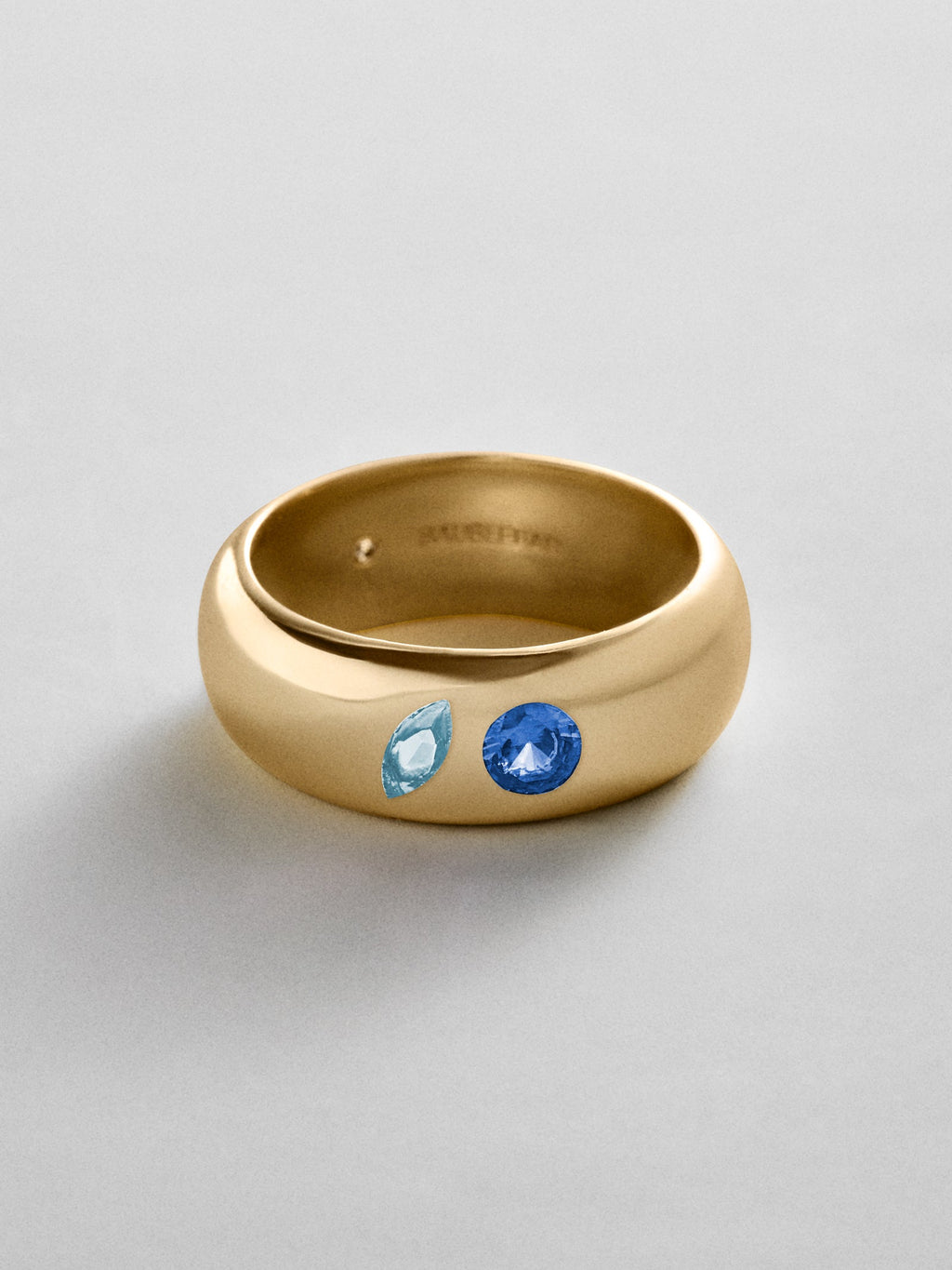 Multi-Stone Puffy Custom Birthstone Ring - Gold
