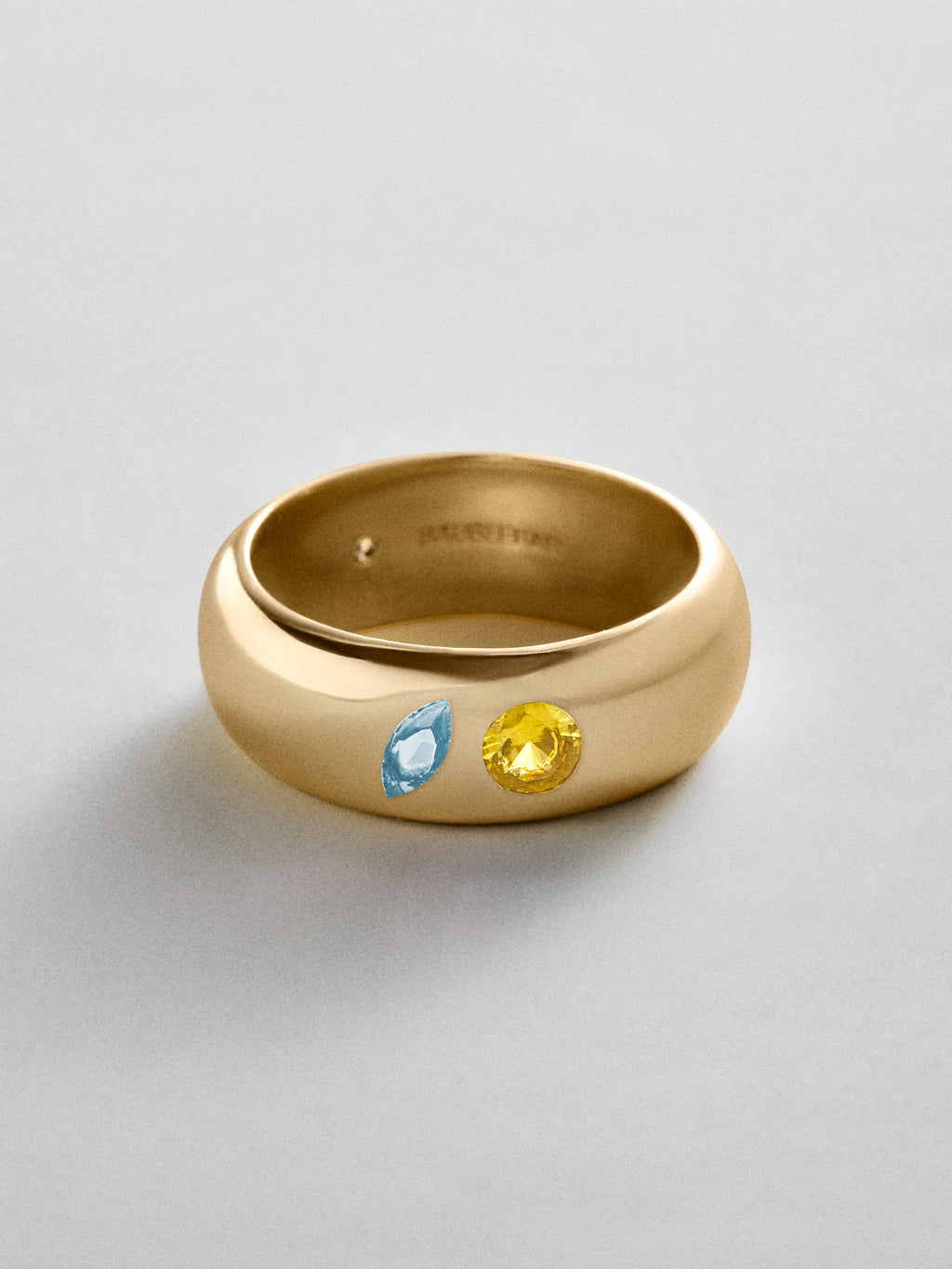 Multi-Stone Puffy Custom Birthstone Ring - Gold