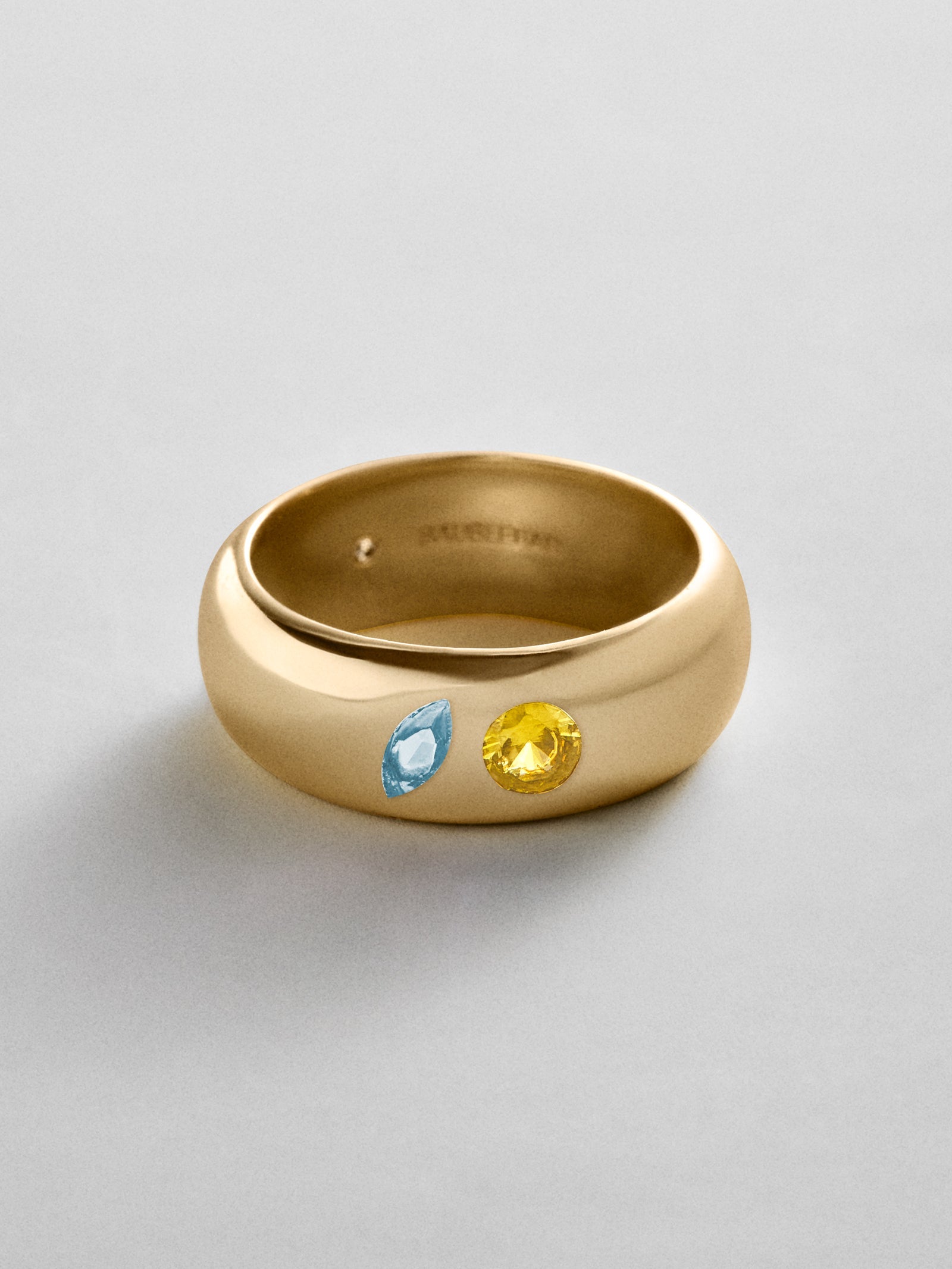 Multi-Stone Puffy Custom Birthstone Ring - Gold