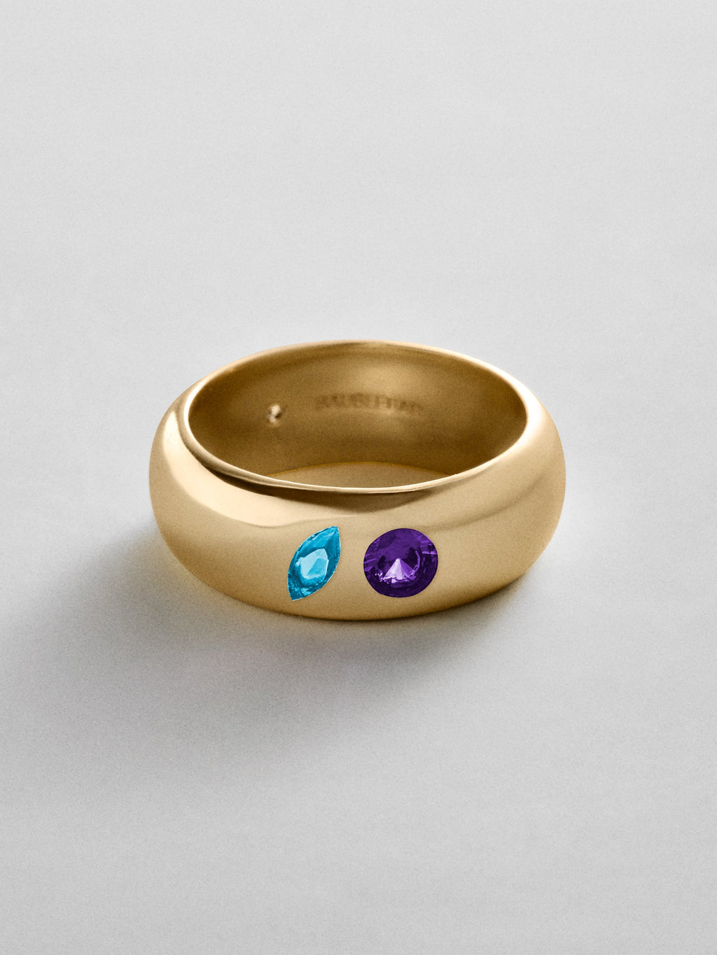 Multi-Stone Puffy Custom Birthstone Ring - Gold