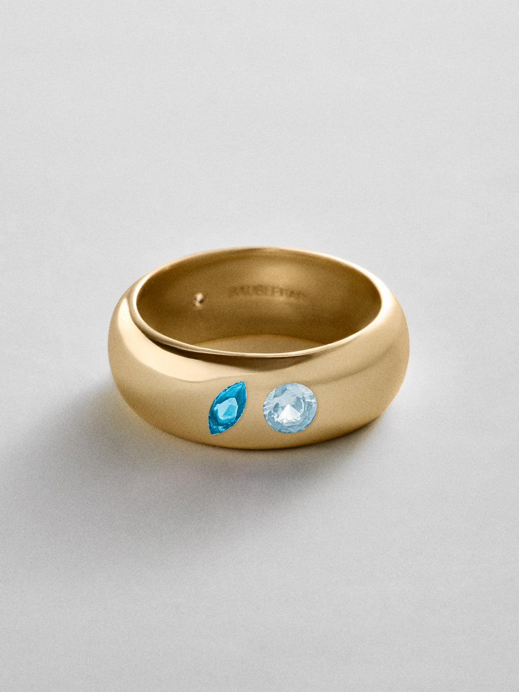 Multi-Stone Puffy Custom Birthstone Ring - Gold