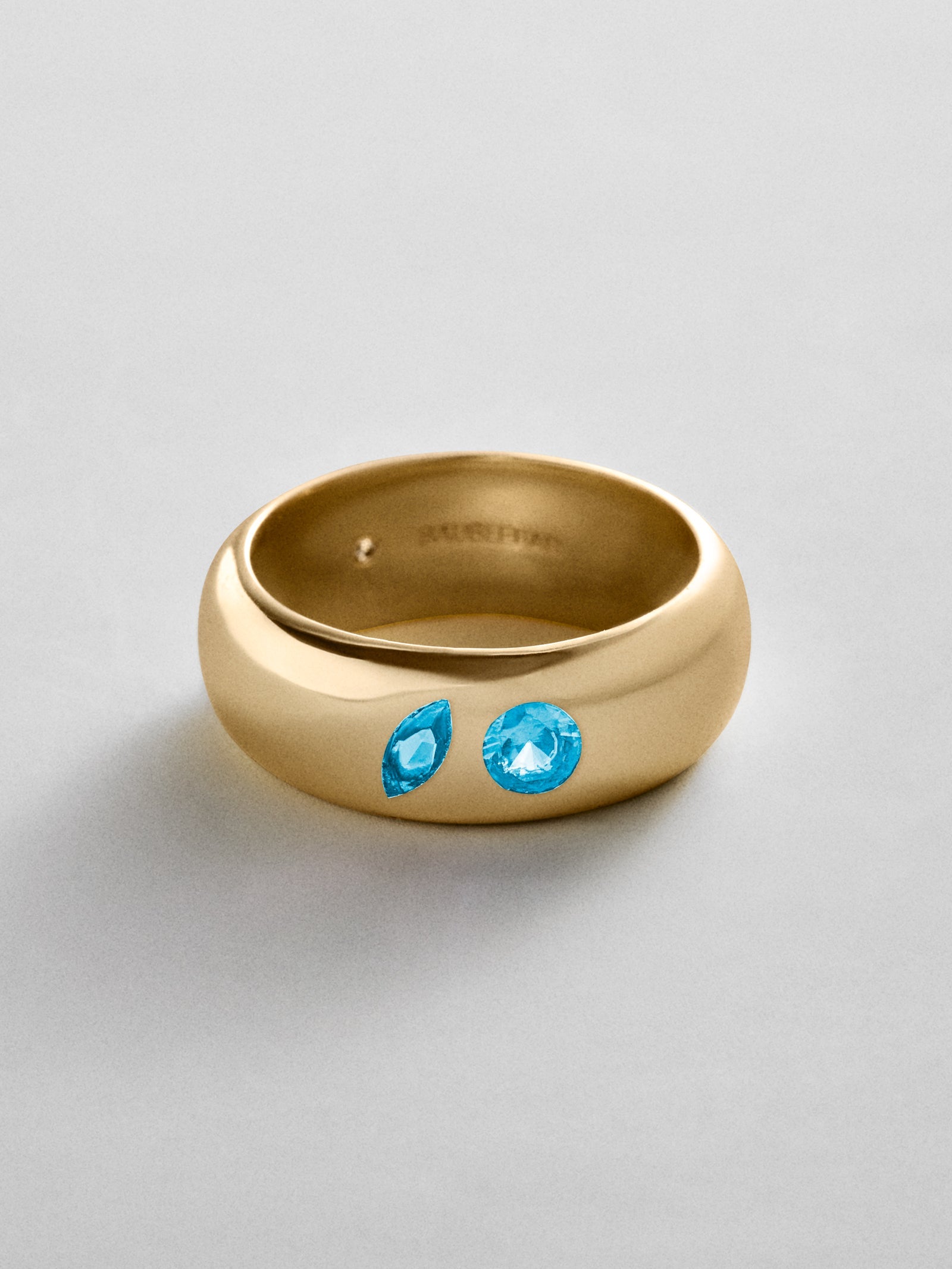 Multi-Stone Puffy Custom Birthstone Ring - Gold