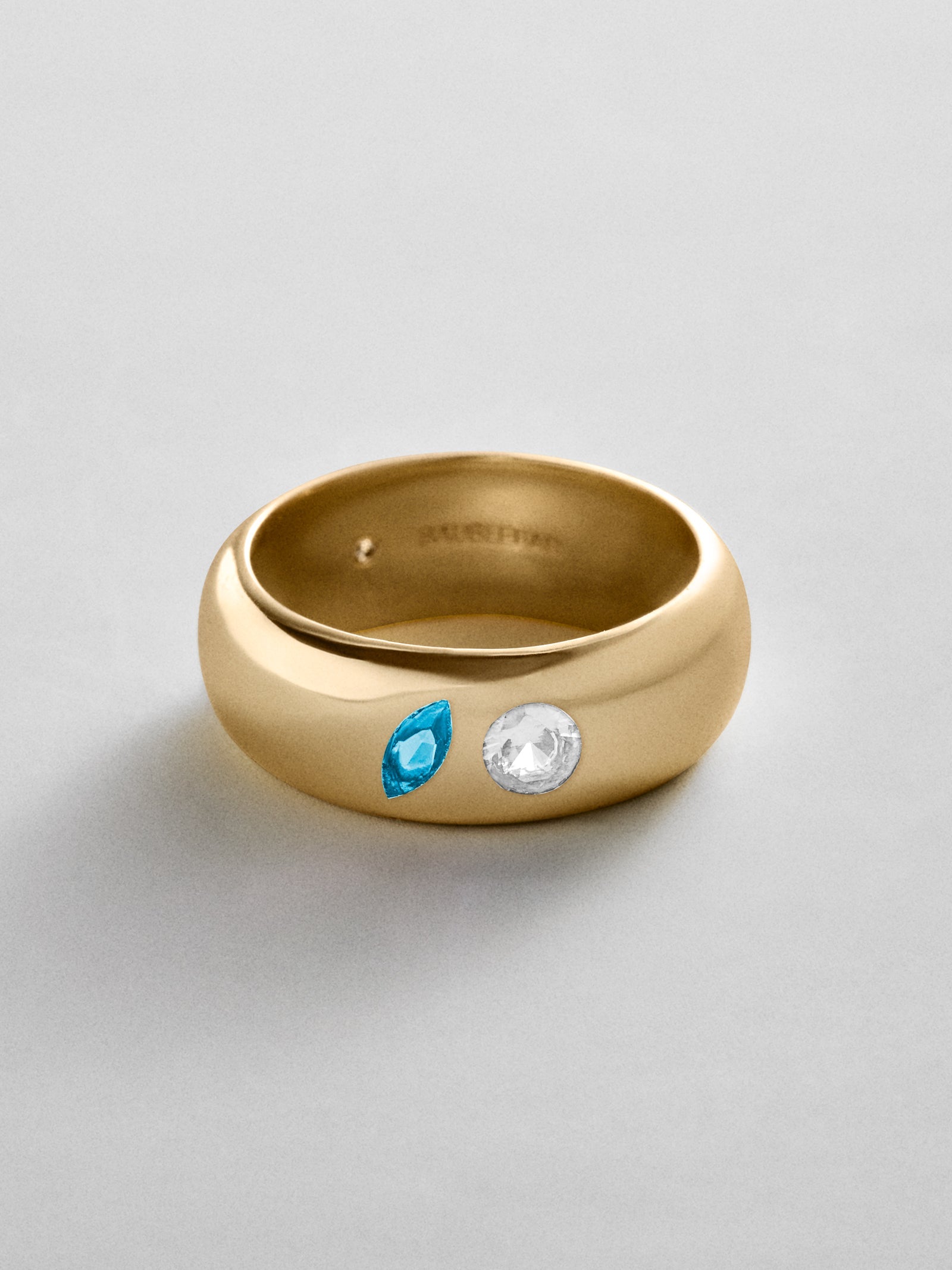 Multi-Stone Puffy Custom Birthstone Ring - Gold