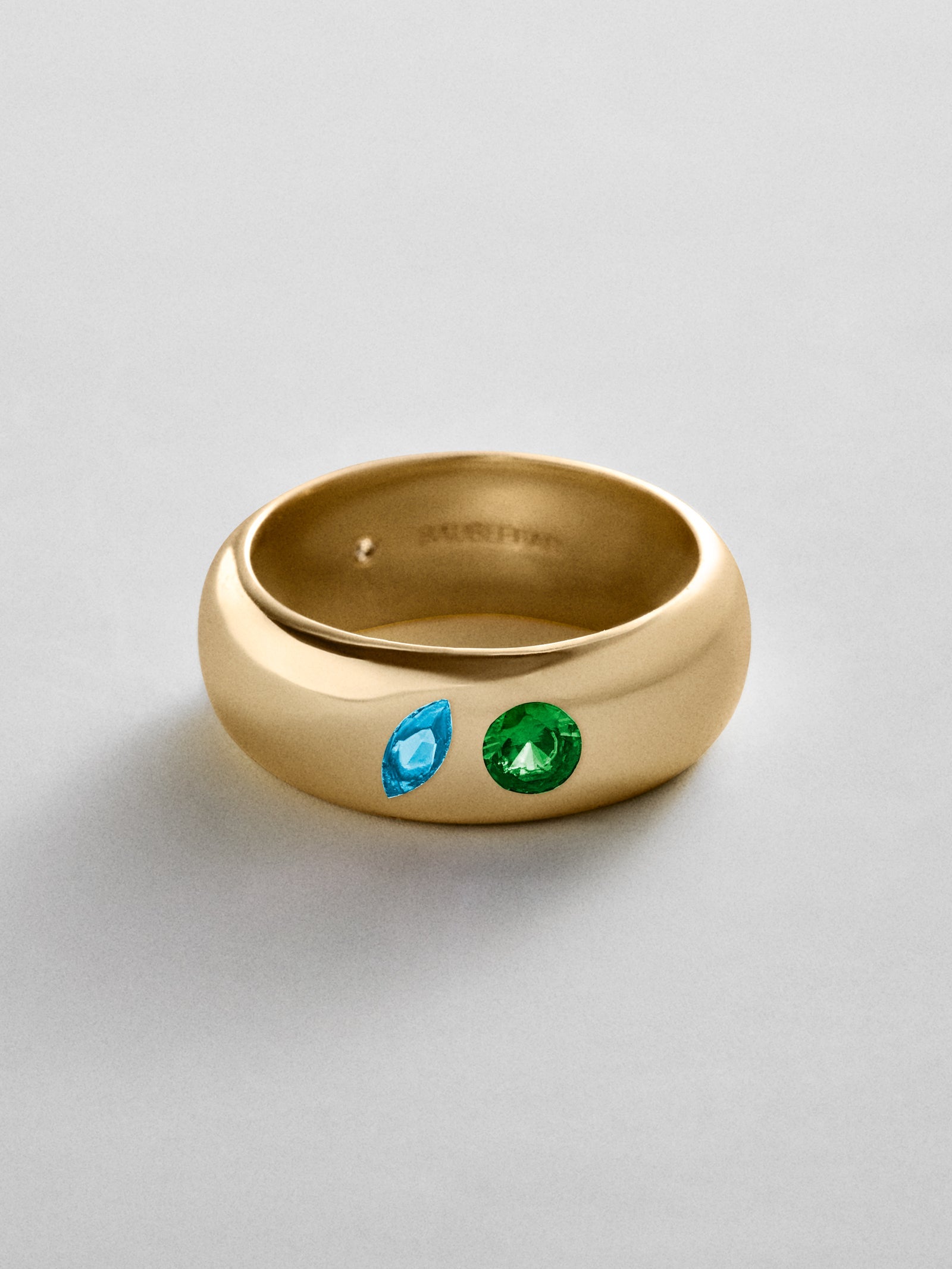 Multi-Stone Puffy Custom Birthstone Ring - Gold