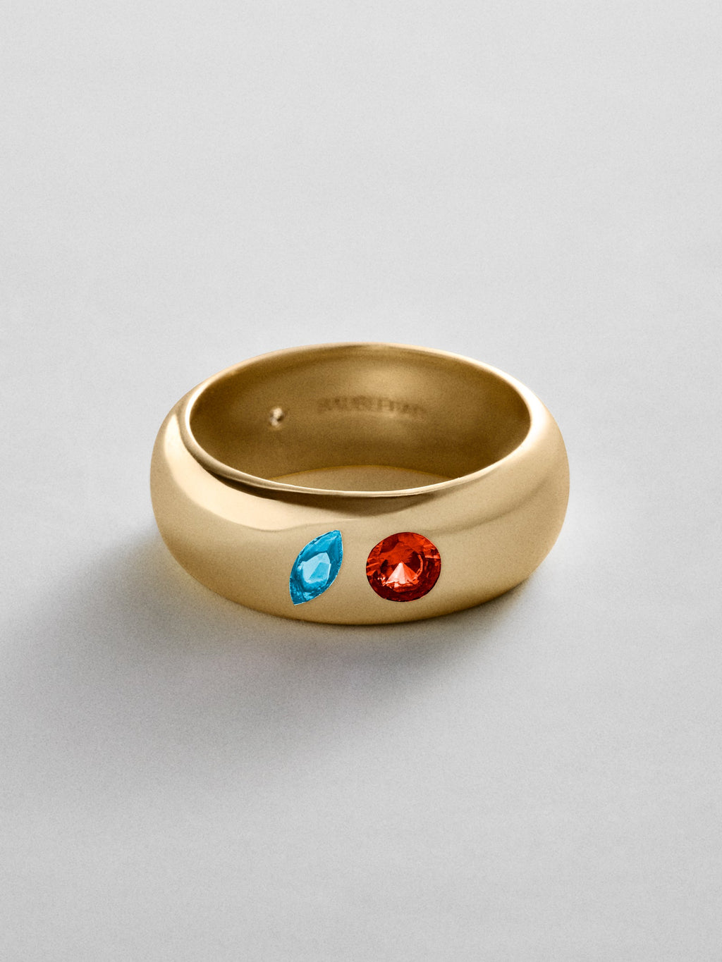 Multi-Stone Puffy Custom Birthstone Ring - Gold