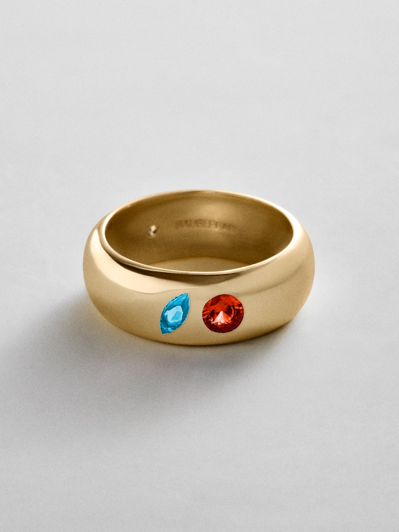 Multi-Stone Puffy Custom Birthstone Ring - Gold