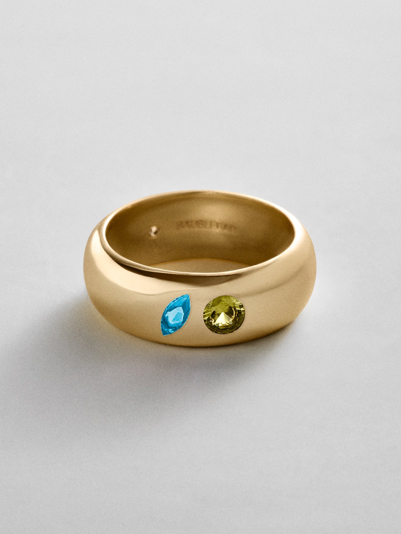 Multi-Stone Puffy Custom Birthstone Ring - Gold