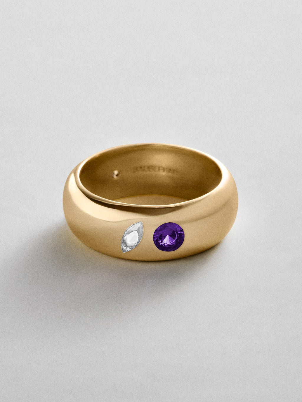 Multi-Stone Puffy Custom Birthstone Ring - Gold