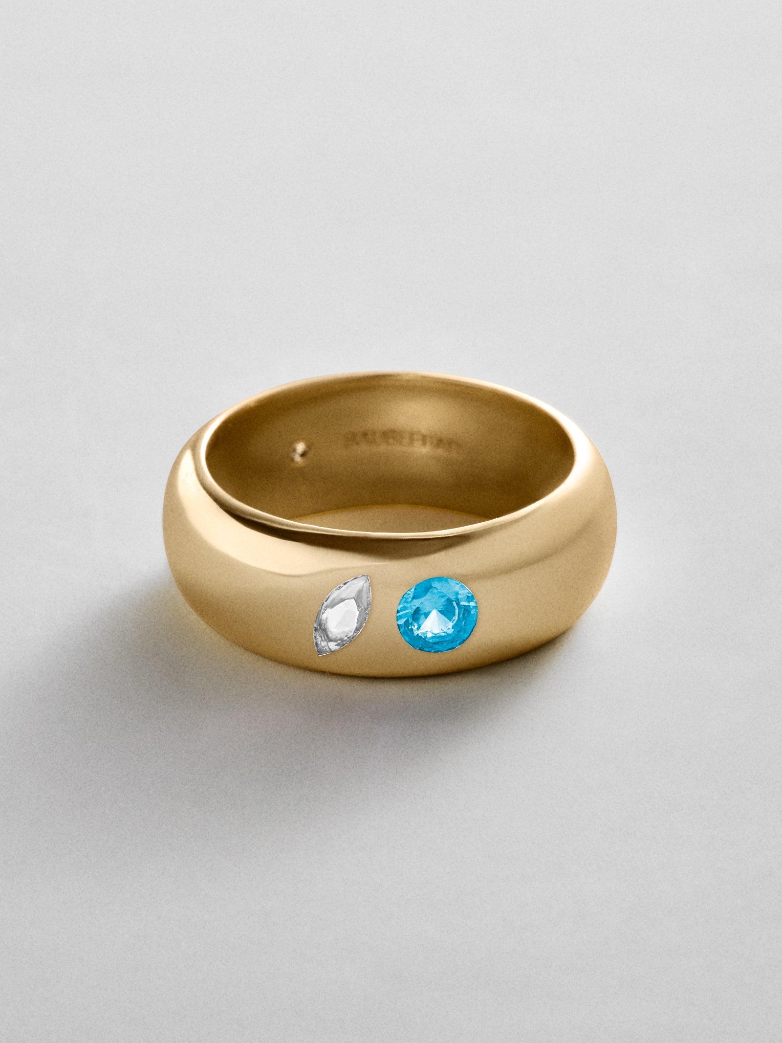 Multi-Stone Puffy Custom Birthstone Ring - Gold