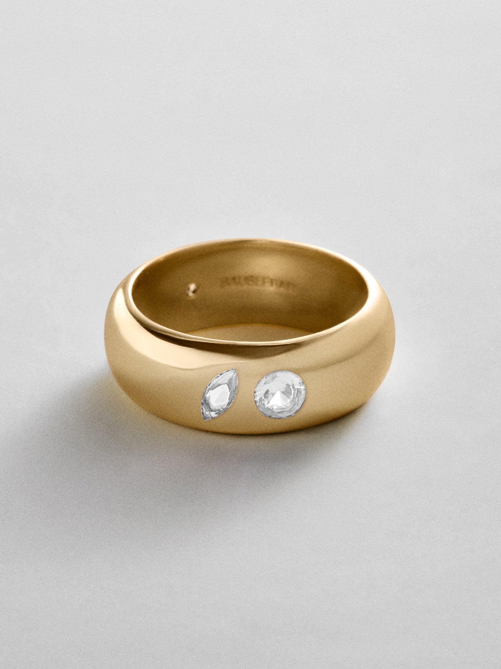 Multi-Stone Puffy Custom Birthstone Ring - Gold