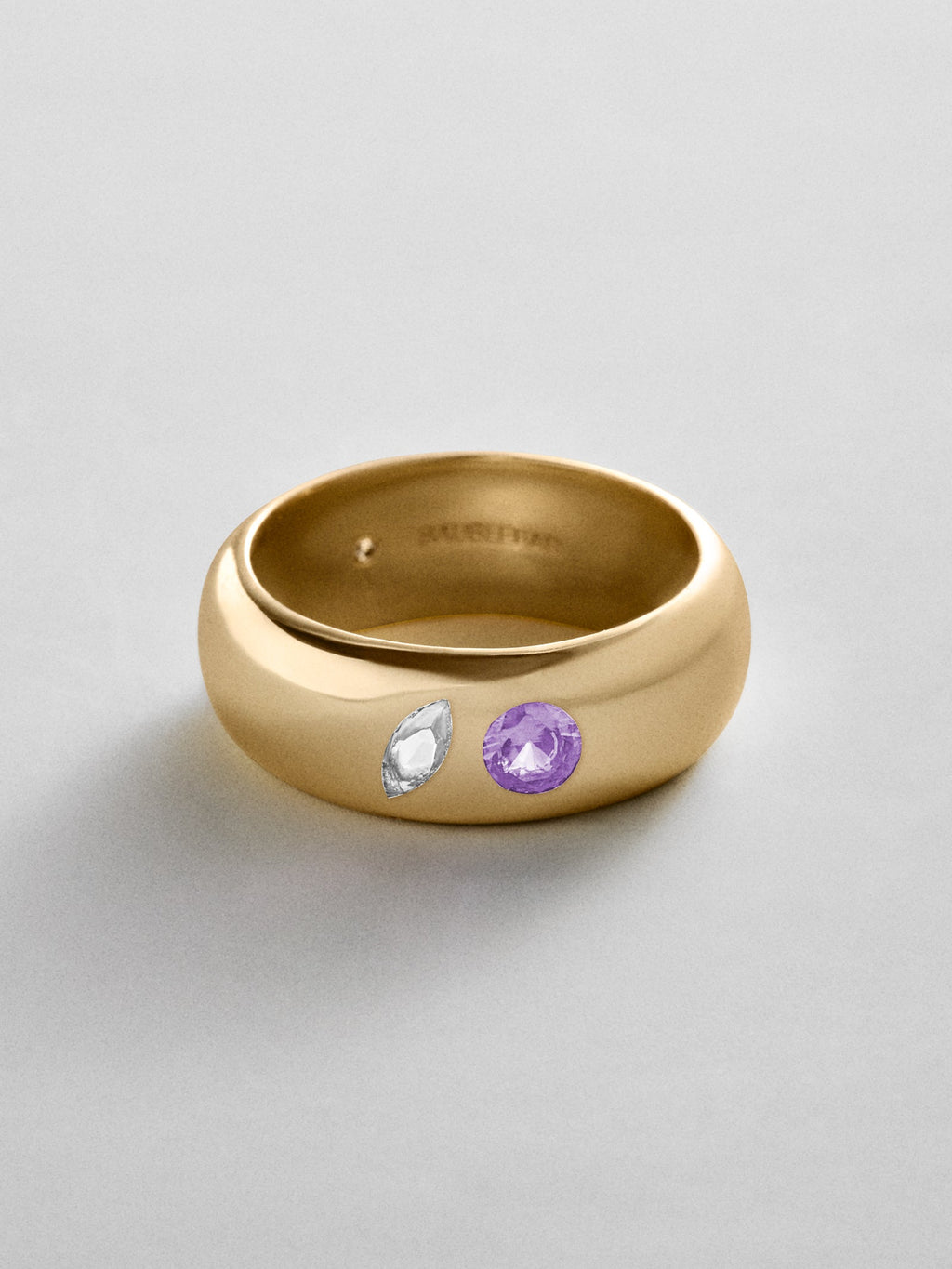 Multi-Stone Puffy Custom Birthstone Ring - Gold