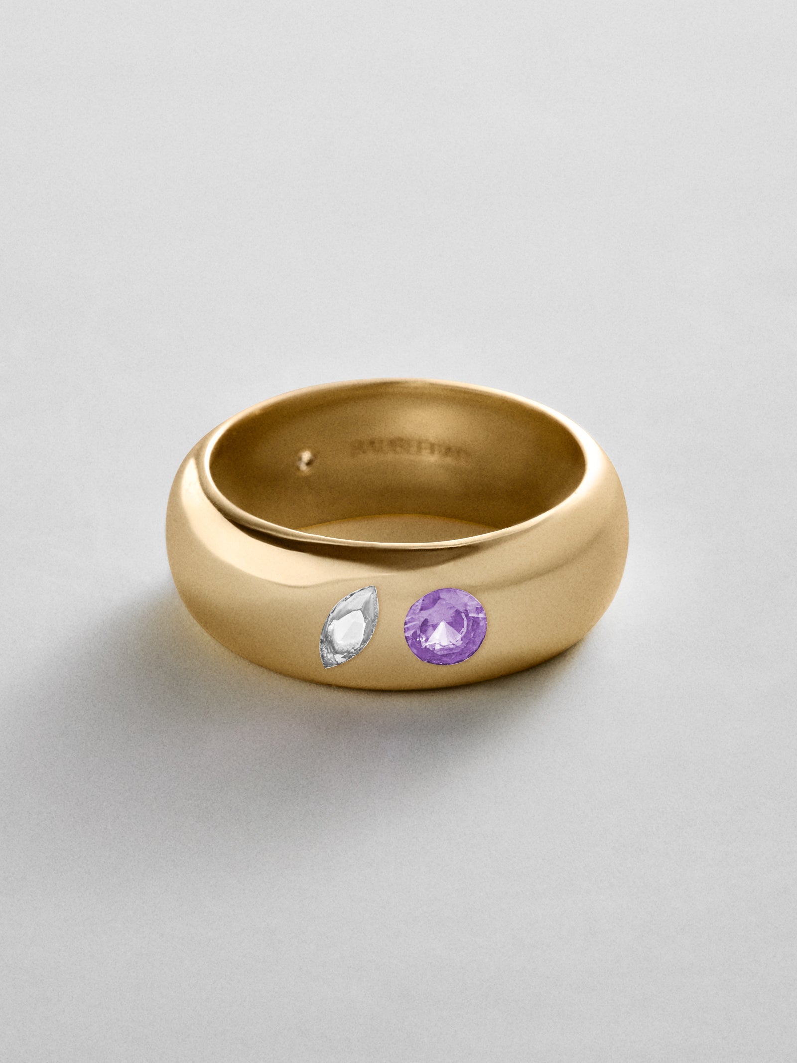 Multi-Stone Puffy Custom Birthstone Ring - Gold