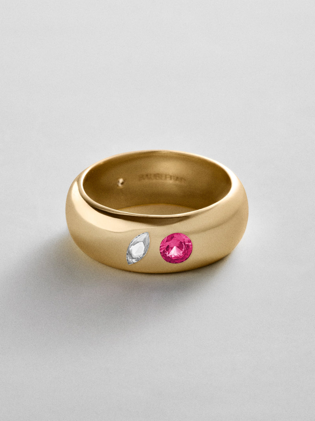 Multi-Stone Puffy Custom Birthstone Ring - Gold