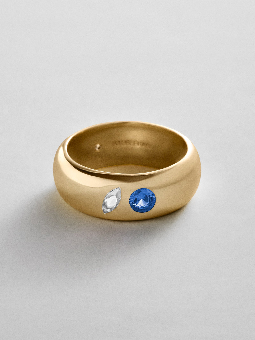 Multi-Stone Puffy Custom Birthstone Ring - Gold