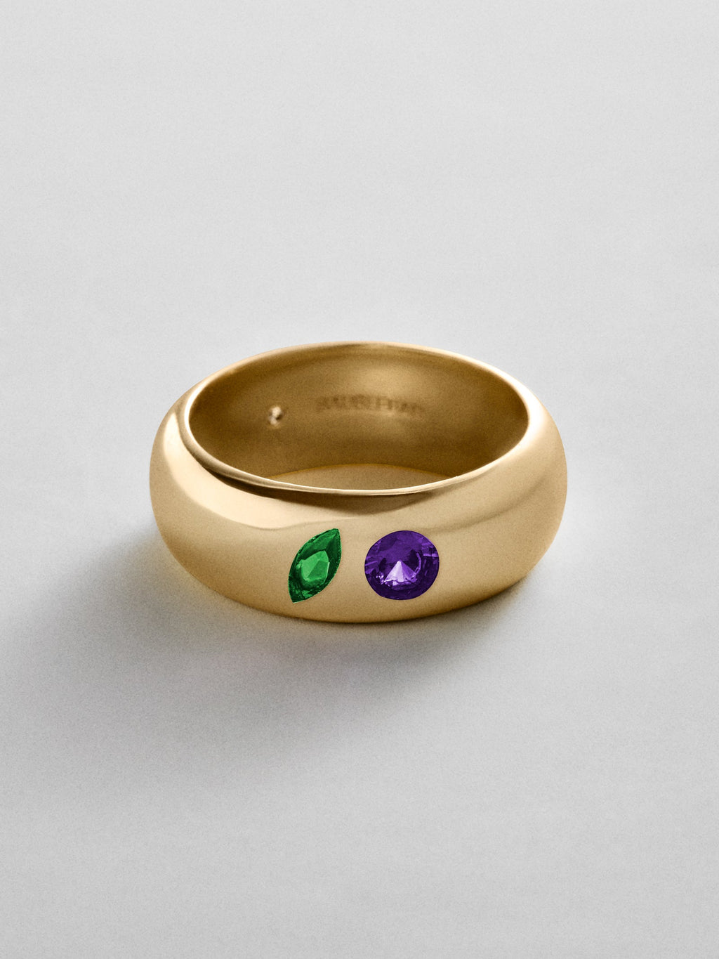 Multi-Stone Puffy Custom Birthstone Ring - Gold