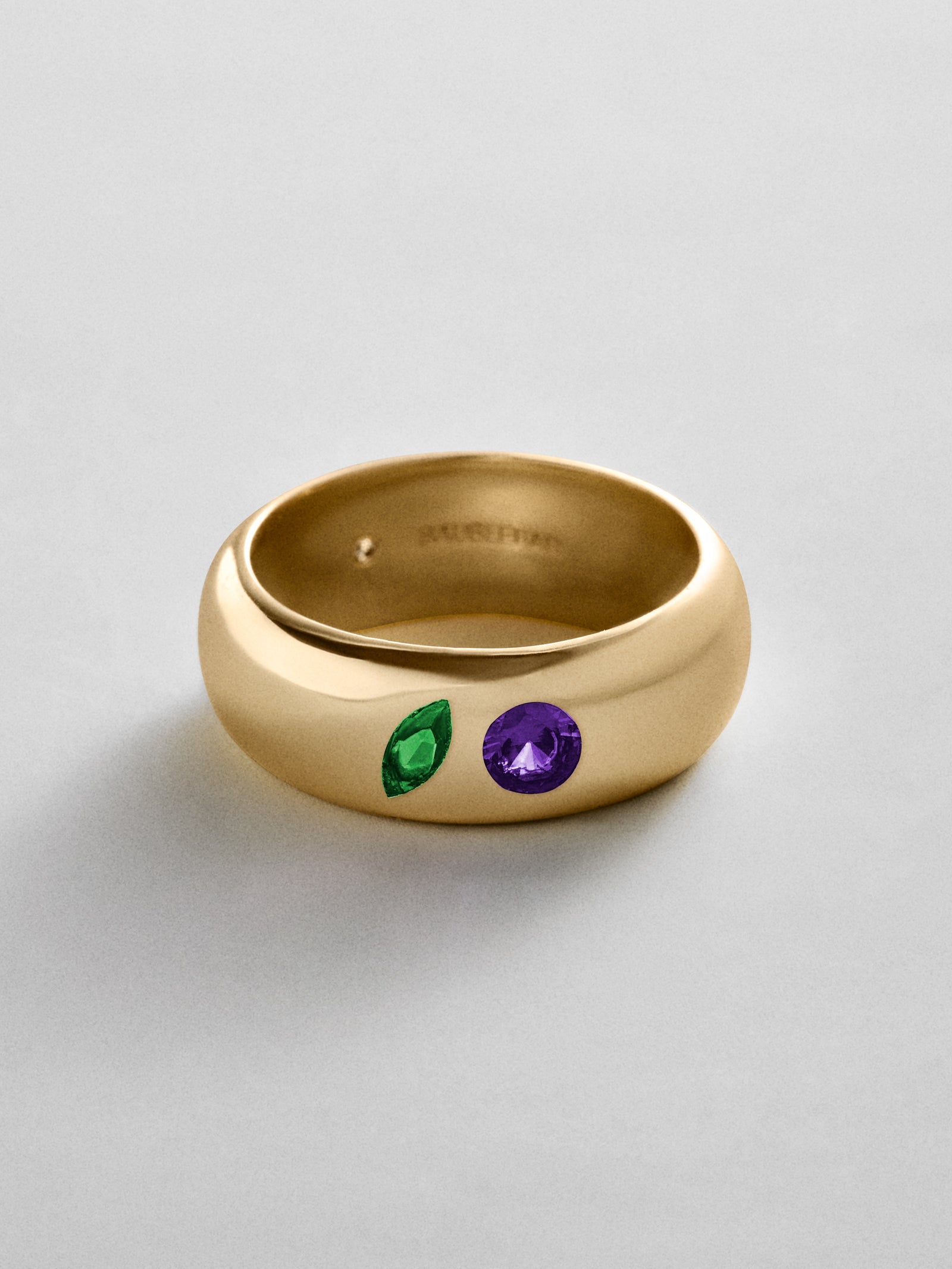 Multi-Stone Puffy Custom Birthstone Ring - Gold