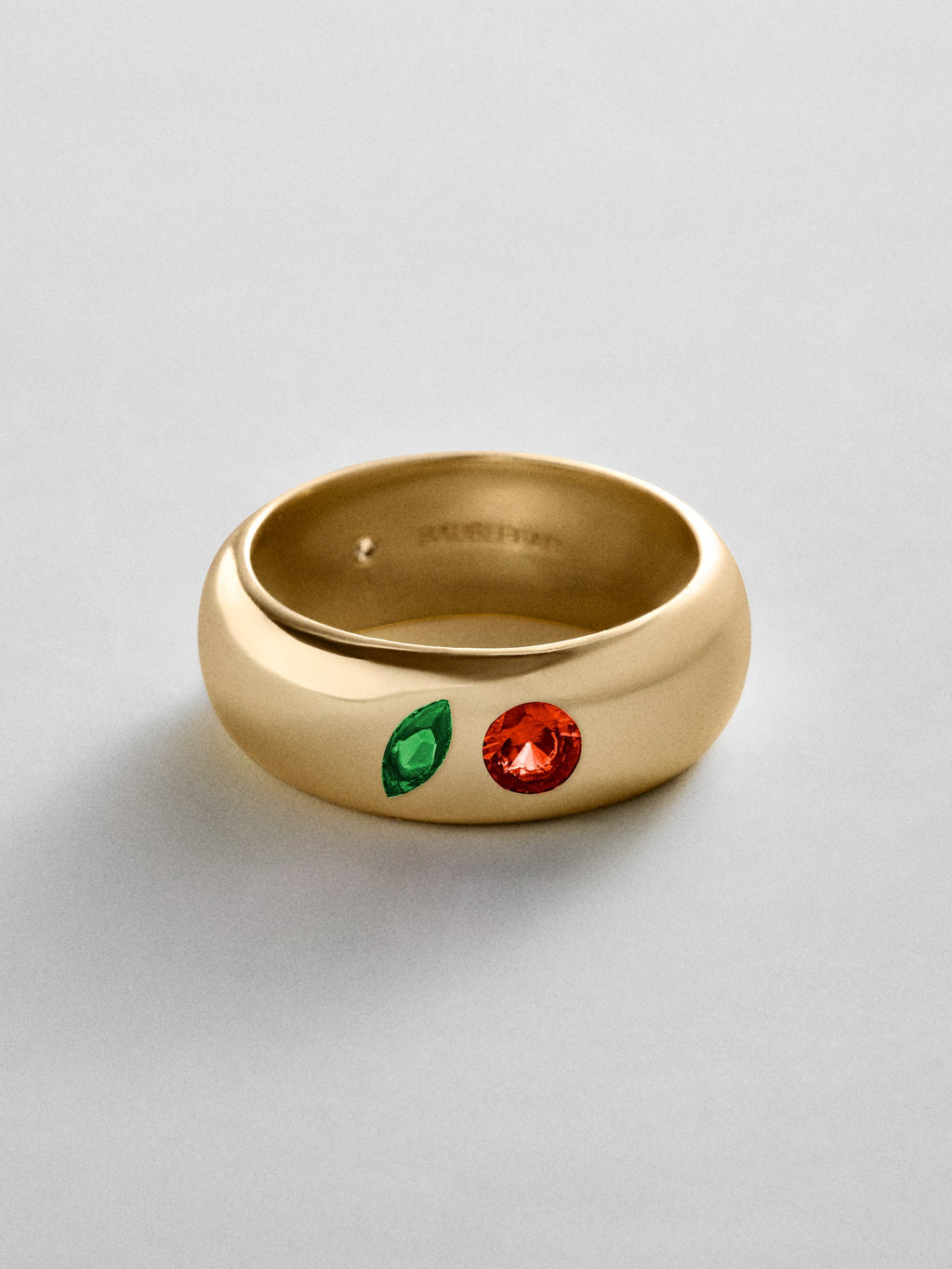 Multi-Stone Puffy Custom Birthstone Ring - Gold