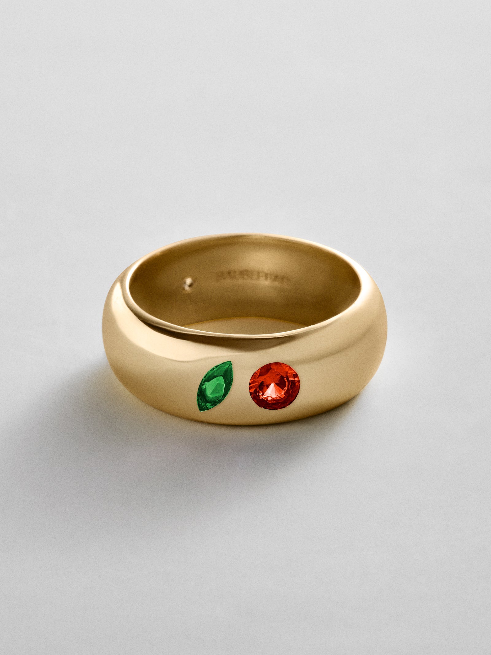 Multi-Stone Puffy Custom Birthstone Ring - Gold