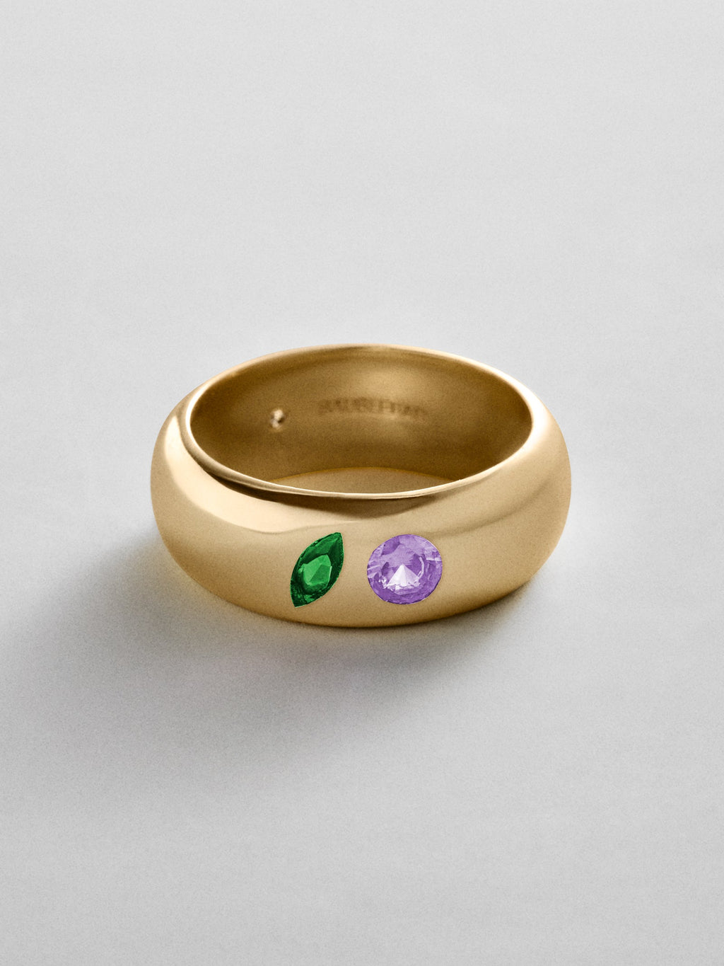 Multi-Stone Puffy Custom Birthstone Ring - Gold