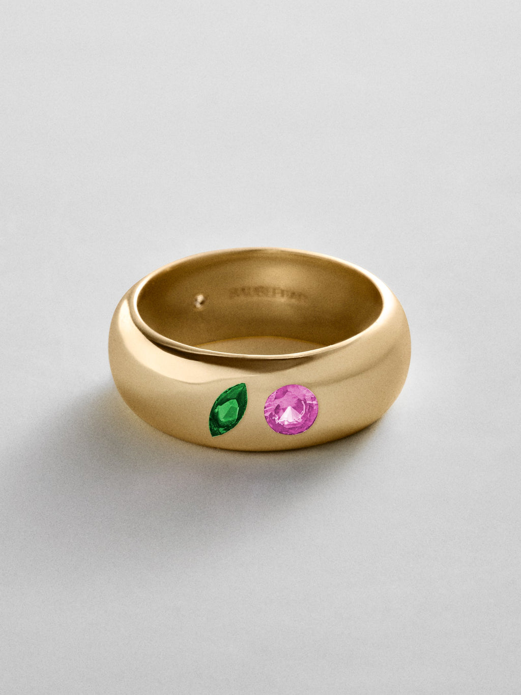 Multi-Stone Puffy Custom Birthstone Ring - Gold