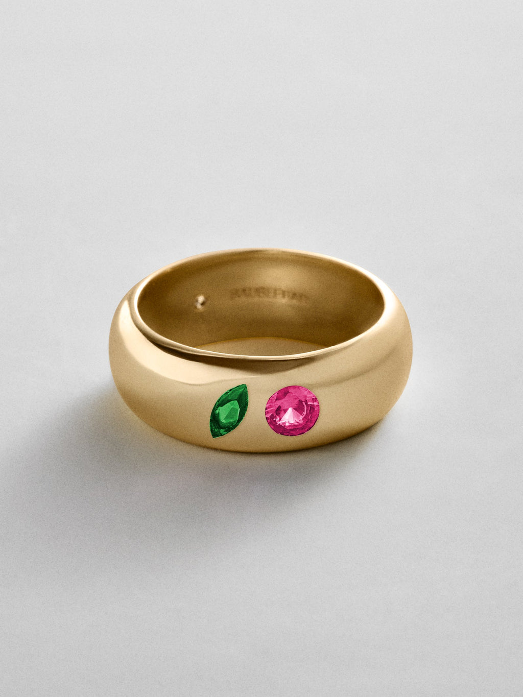 Multi-Stone Puffy Custom Birthstone Ring - Gold
