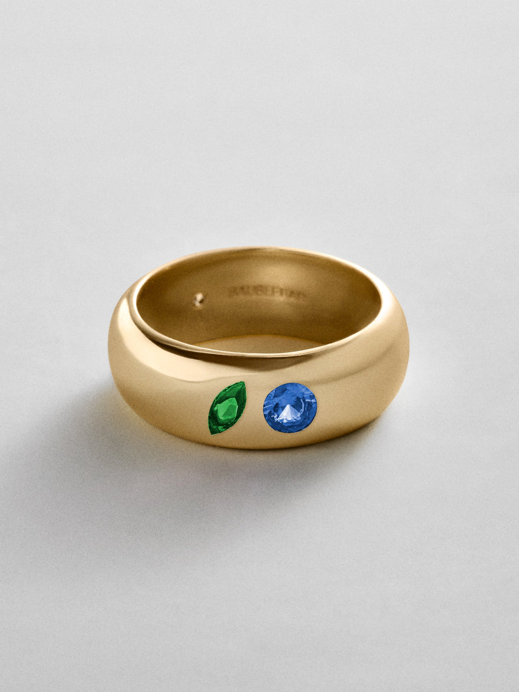 Multi-Stone Puffy Custom Birthstone Ring - Gold
