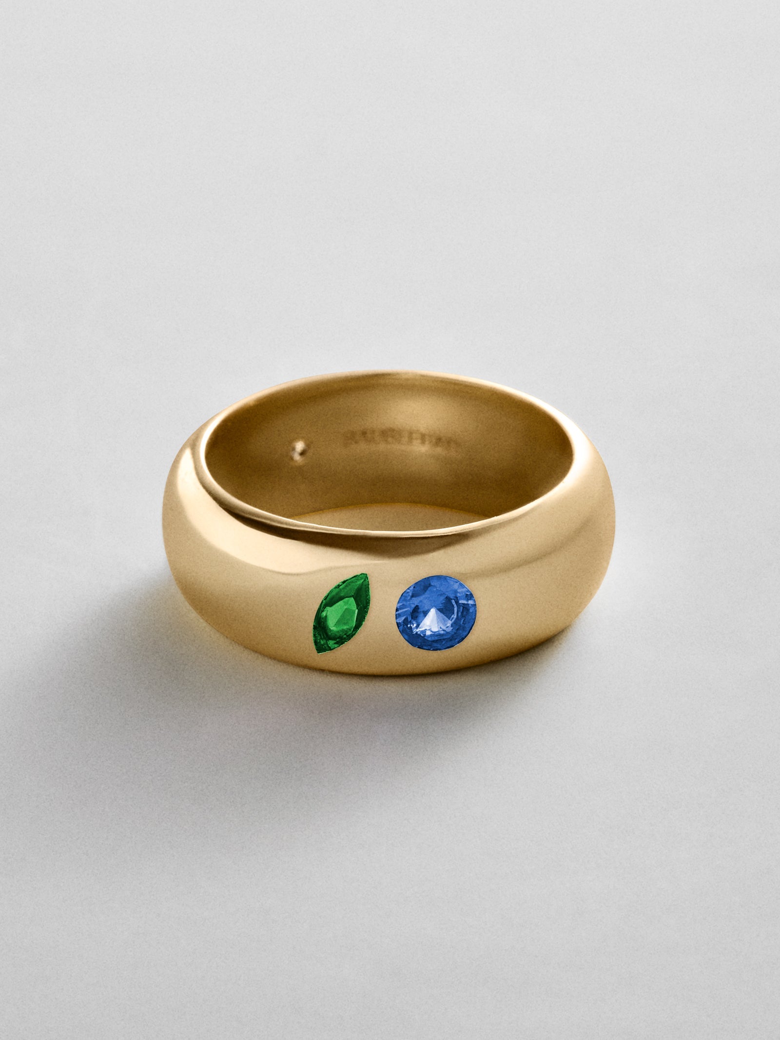 Multi-Stone Puffy Custom Birthstone Ring - Gold