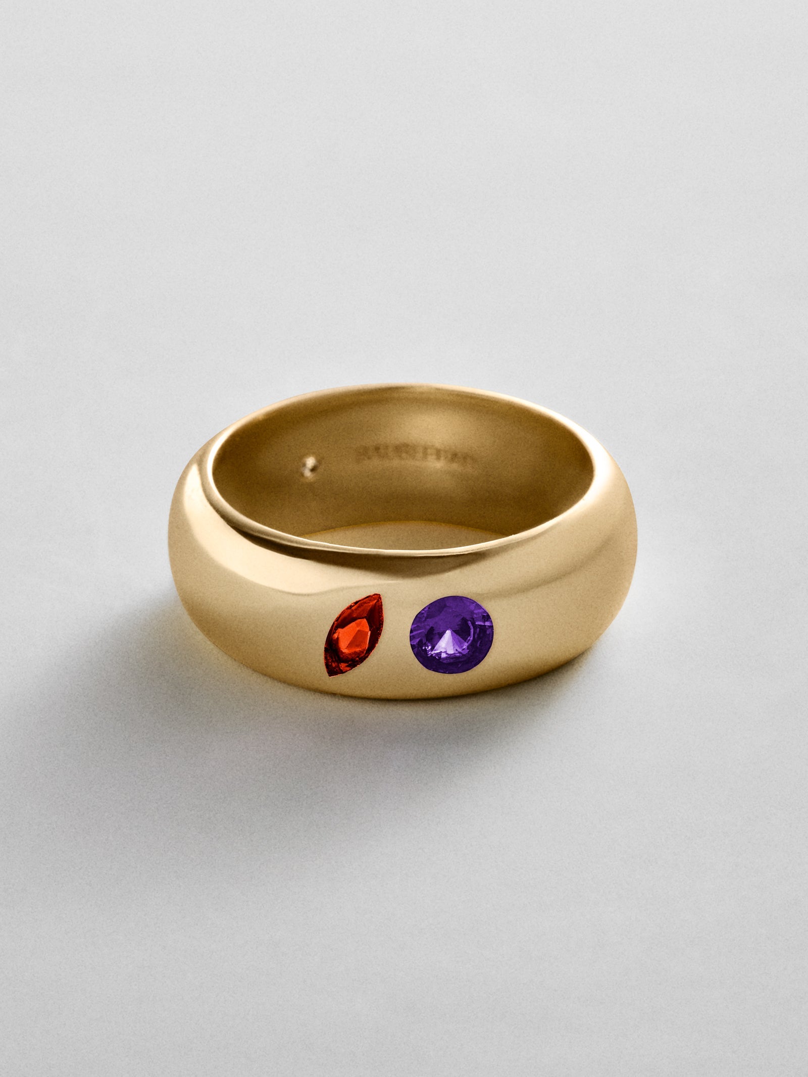 Multi-Stone Puffy Custom Birthstone Ring - Gold