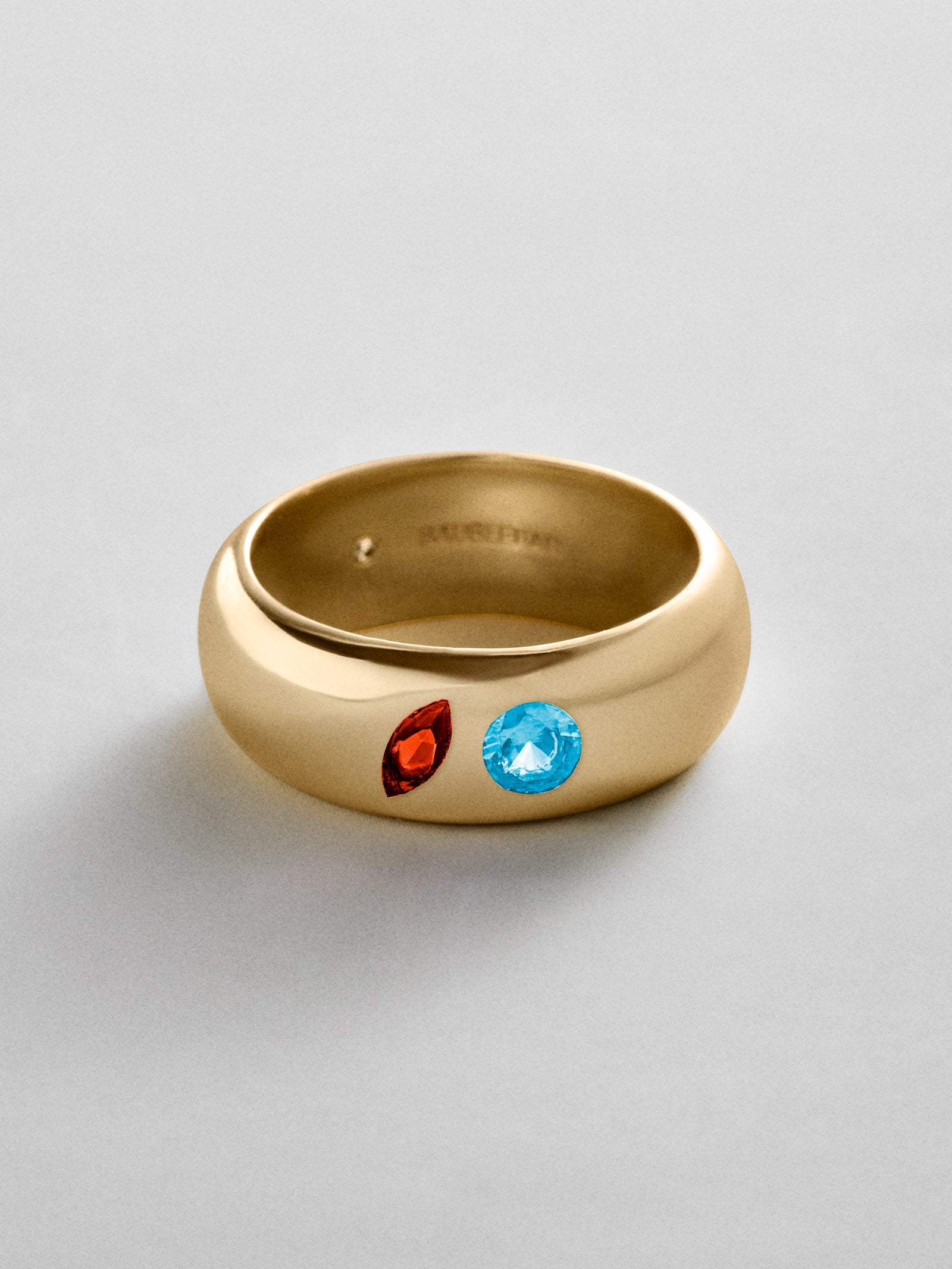 Multi-Stone Puffy Custom Birthstone Ring - Gold