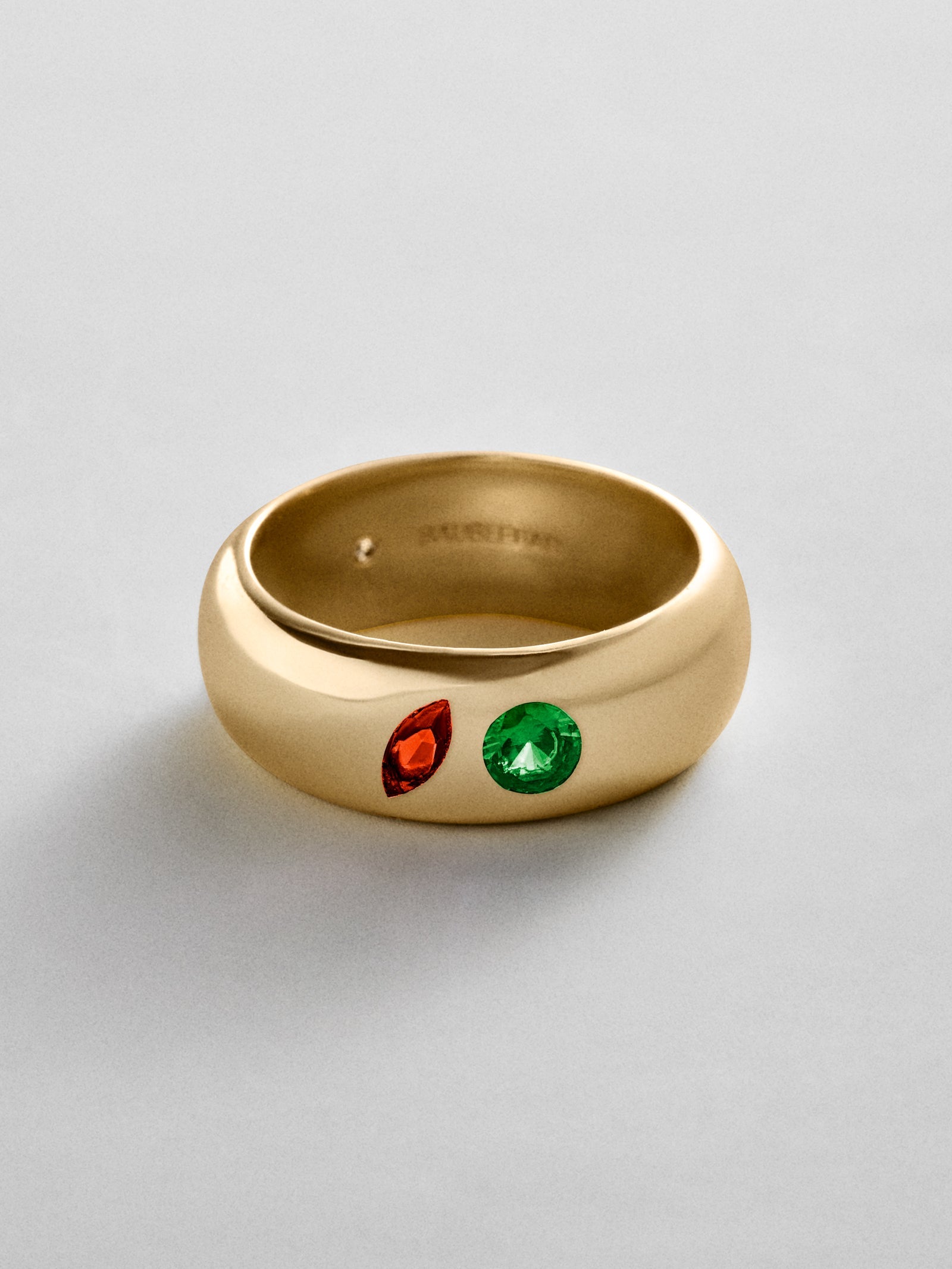 Multi-Stone Puffy Custom Birthstone Ring - Gold