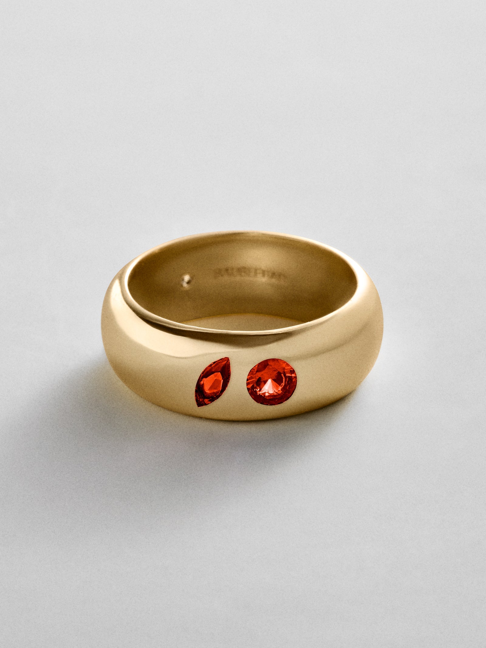 Multi-Stone Puffy Custom Birthstone Ring - Gold