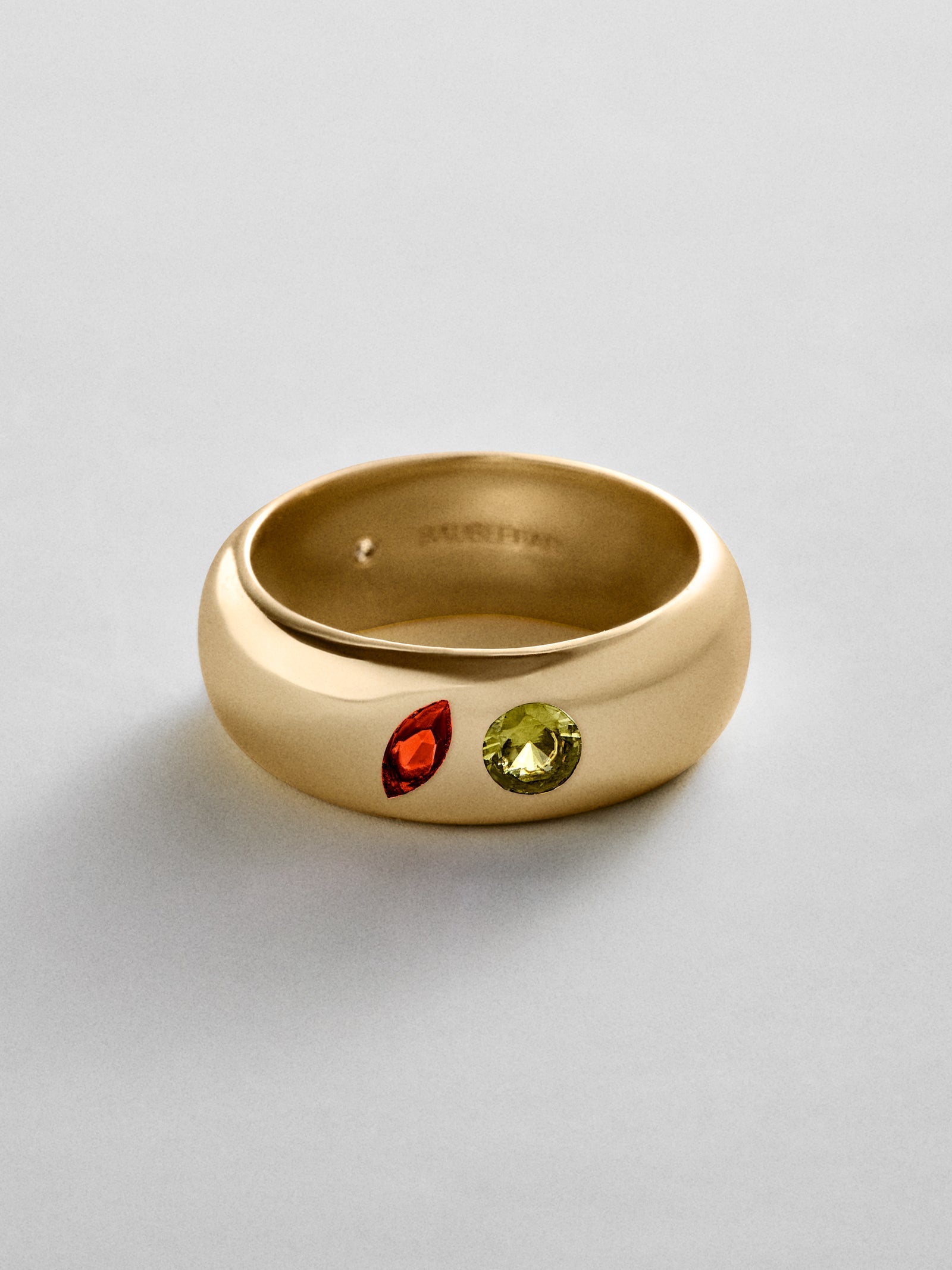 Multi-Stone Puffy Custom Birthstone Ring - Gold