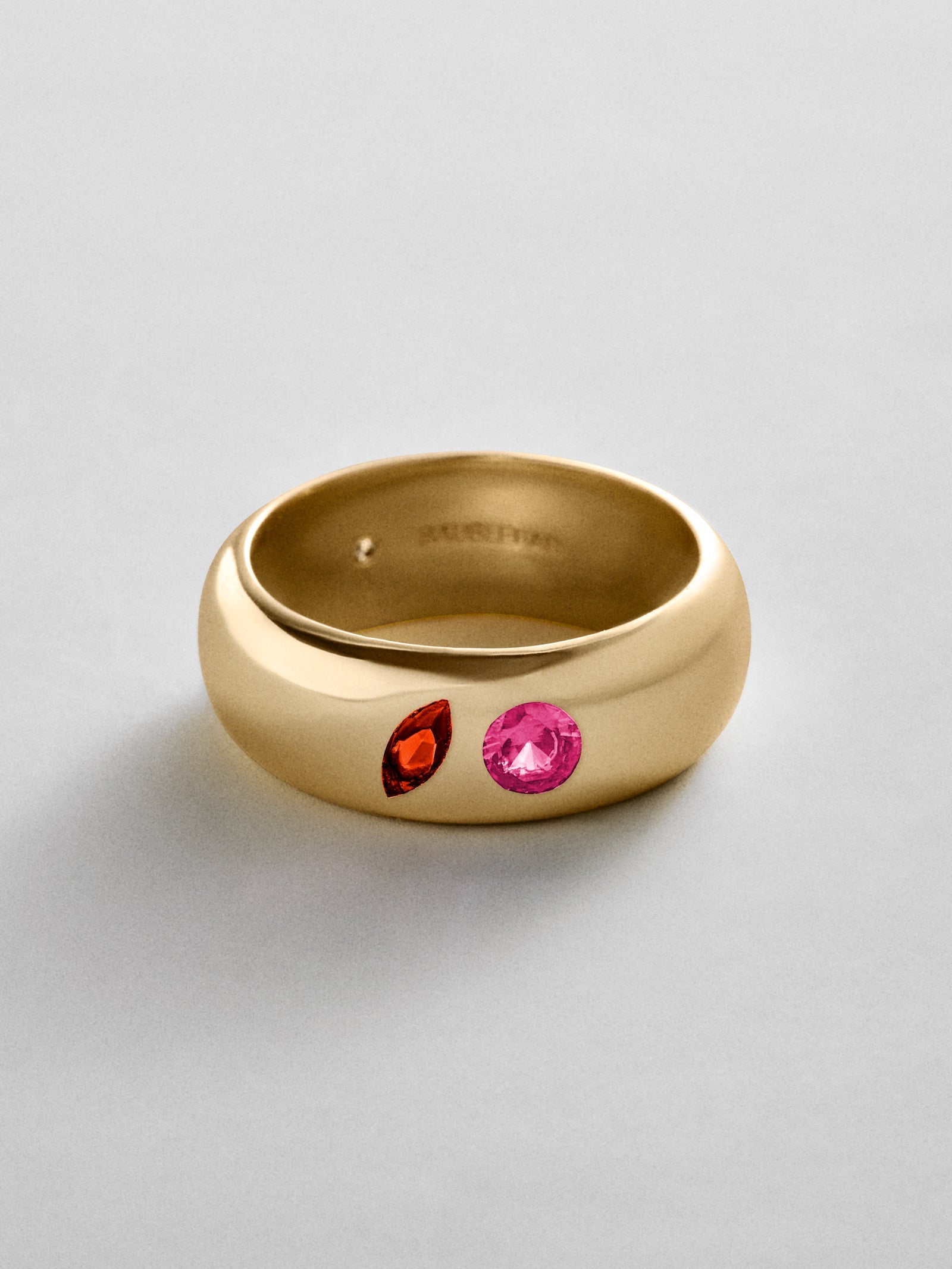 Multi-Stone Puffy Custom Birthstone Ring - Gold