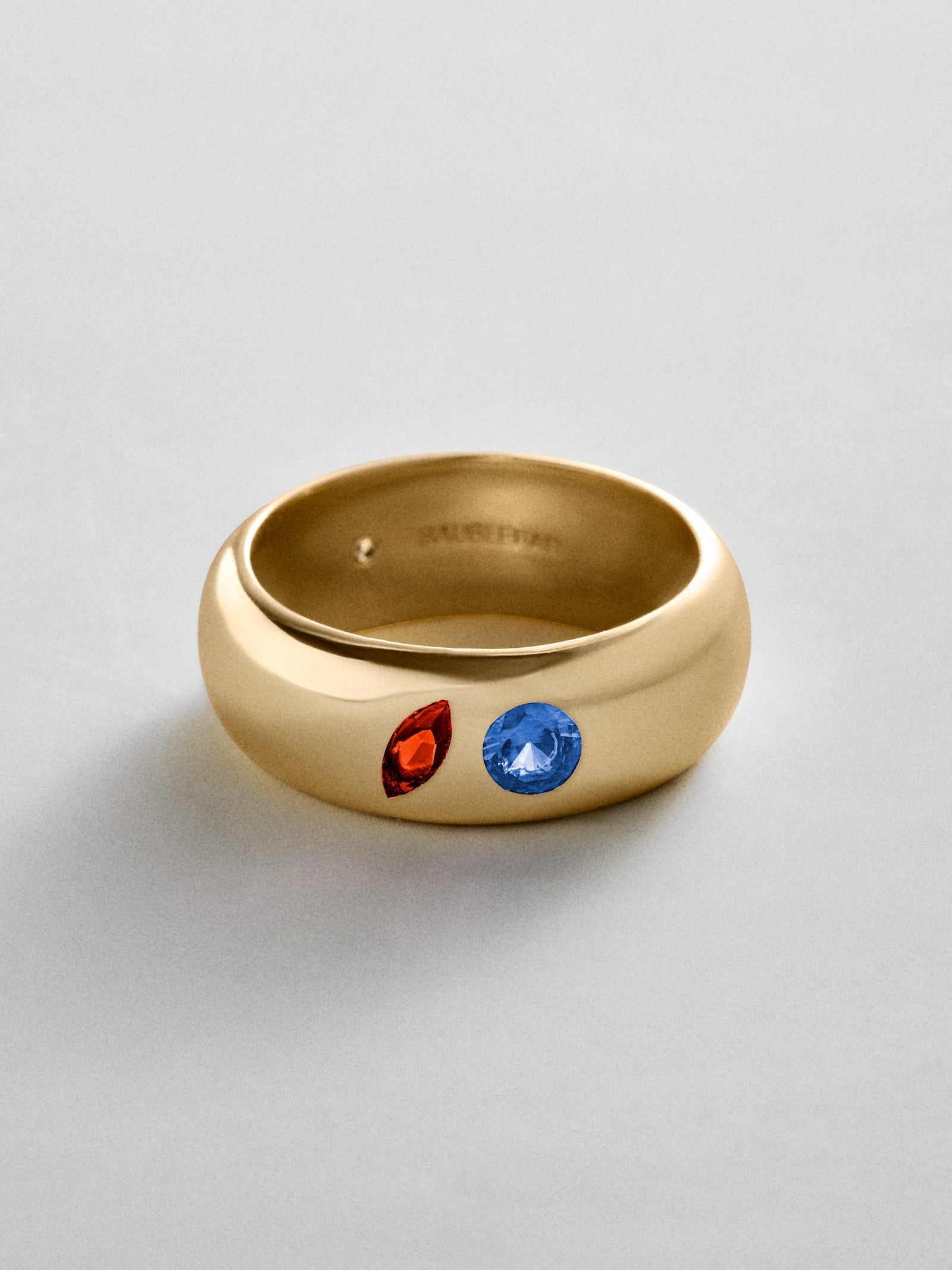 Multi-Stone Puffy Custom Birthstone Ring - Gold