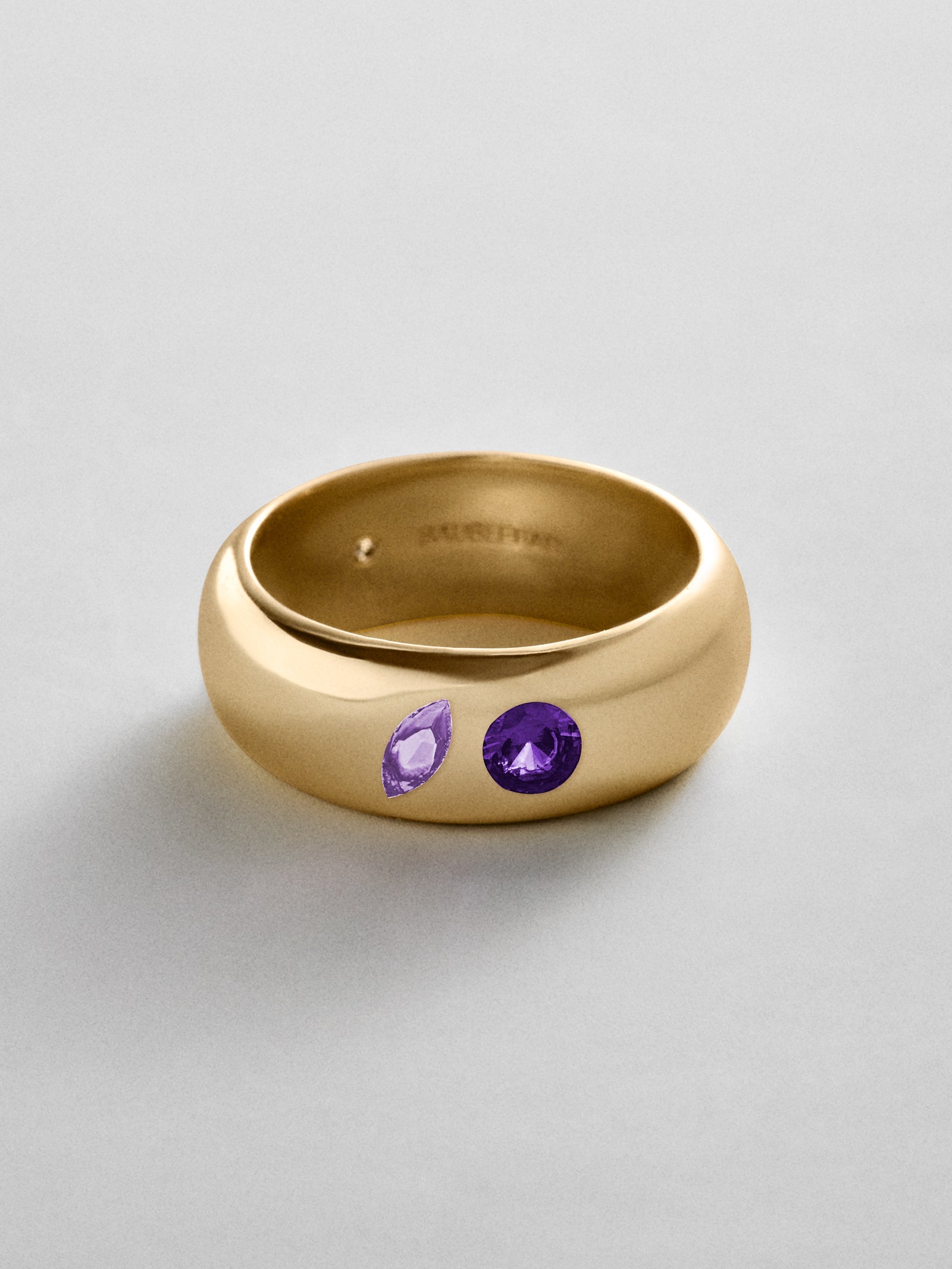 Multi-Stone Puffy Custom Birthstone Ring - Gold