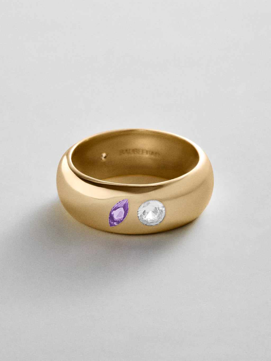 Multi-Stone Puffy Custom Birthstone Ring - Gold