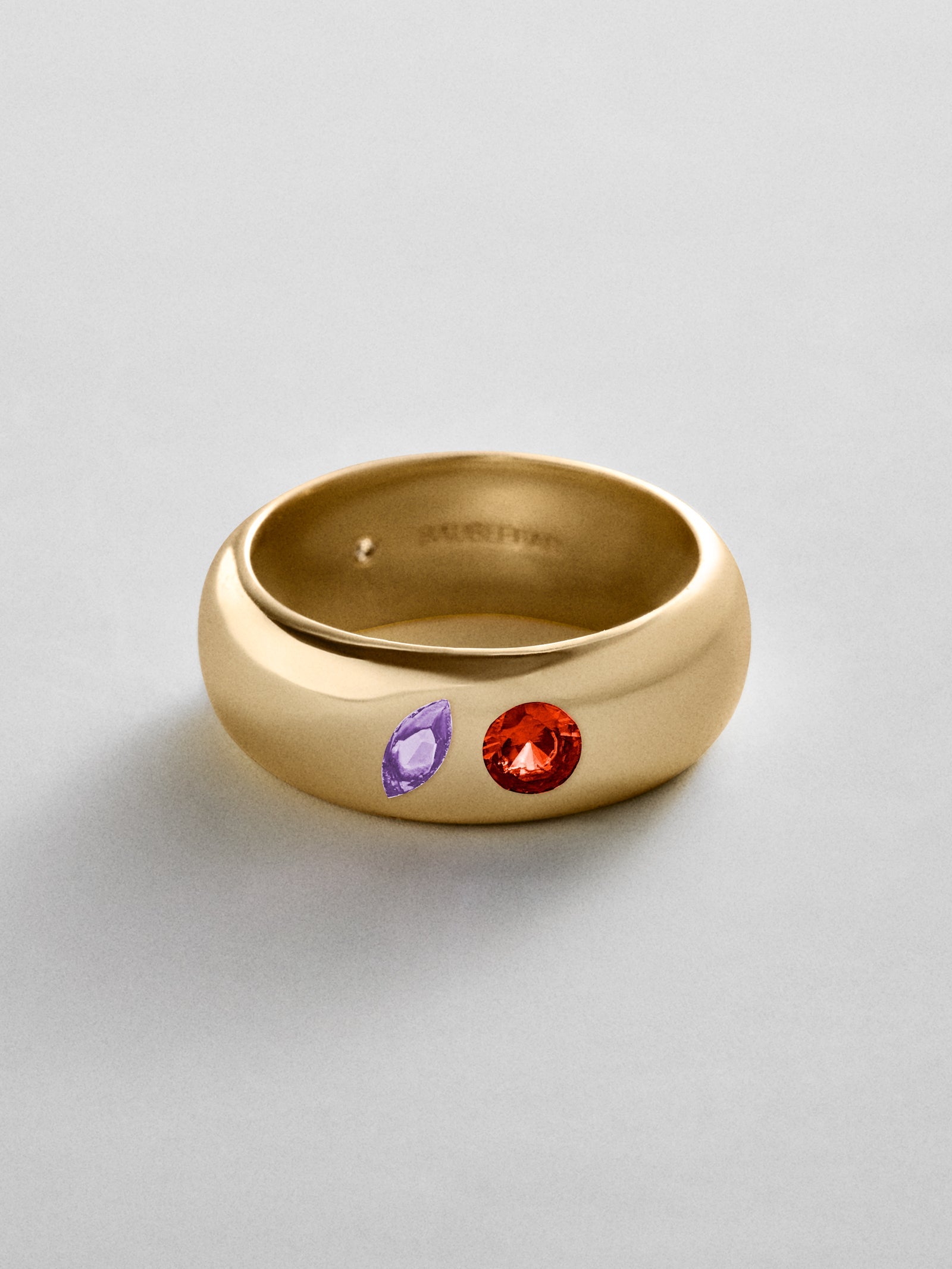 Multi-Stone Puffy Custom Birthstone Ring - Gold