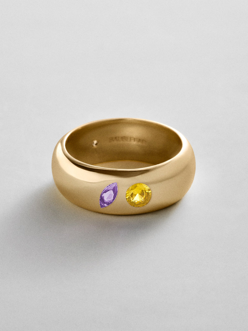 Multi-Stone Puffy Custom Birthstone Ring - Gold