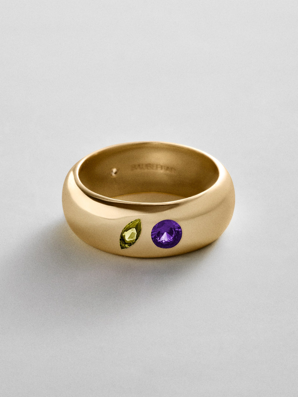 Multi-Stone Puffy Custom Birthstone Ring - Gold