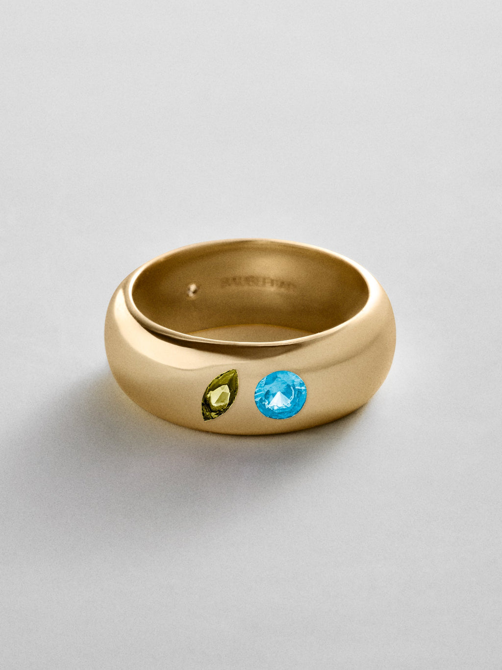 Multi-Stone Puffy Custom Birthstone Ring - Gold