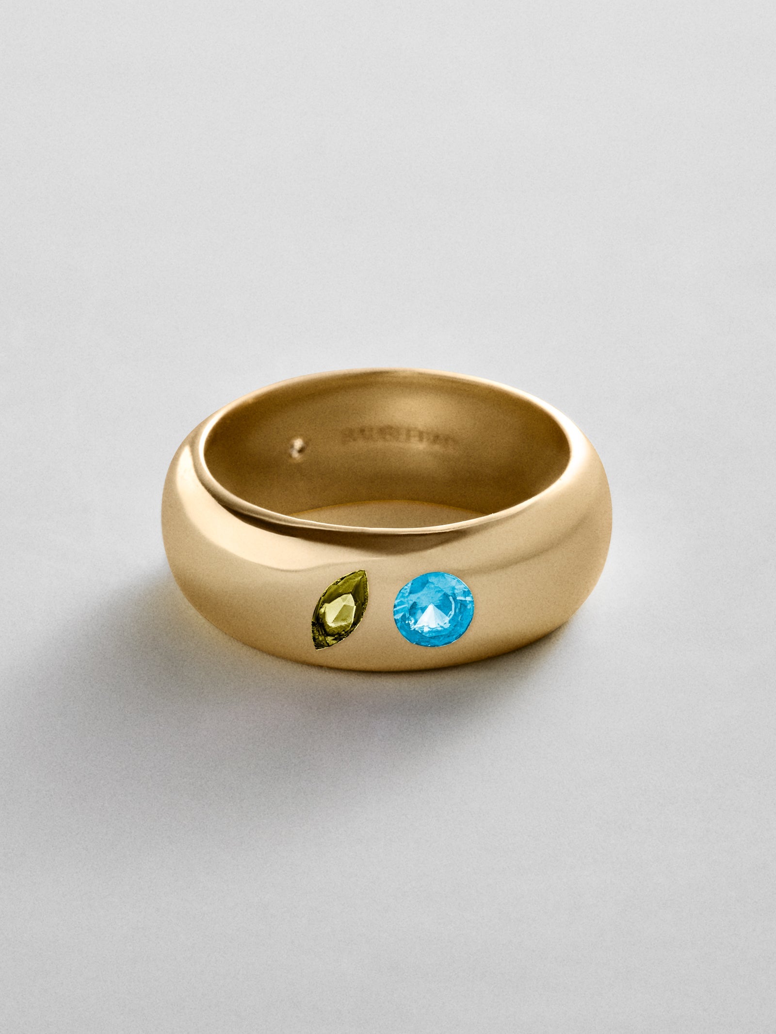 Multi-Stone Puffy Custom Birthstone Ring - Gold