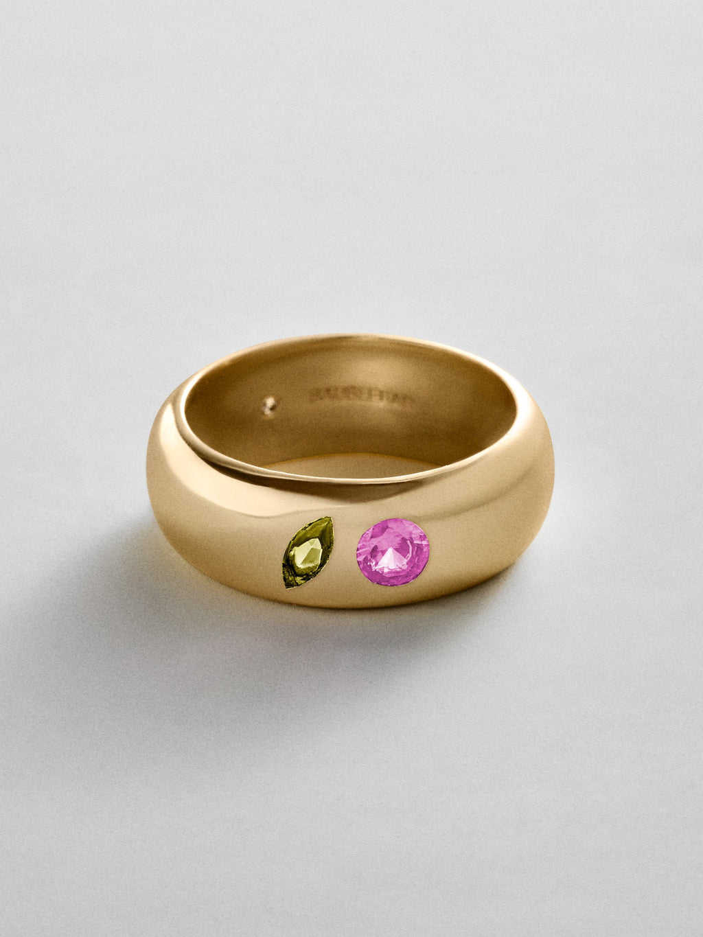 Multi-Stone Puffy Custom Birthstone Ring - Gold